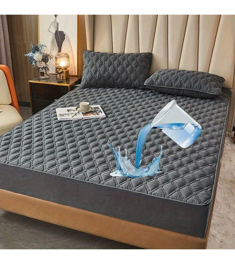 Fitted Sheet Mattress Protector Coffee Brown 70 87 Inch by 78 74 Inch All Season Soft Bed Sheet Deep Pocket Design Suitable for Bedroom Guest Room - Image 1
