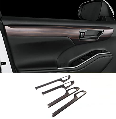 Eridanus Auto Accessories Fit for Highlander 2025 2024 2023 2022 2021 2020 Inner Door Armrest Handle Bowl Panel Cover Trim Peach Wood ABS 4PCS - Image 1