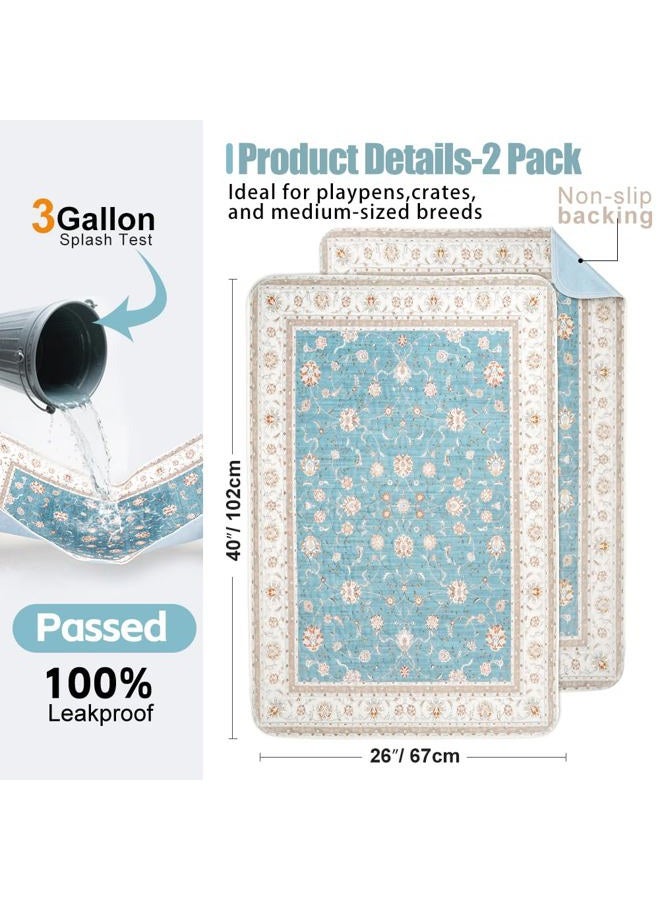 Deamoser Washable Pee Pads for Dogs 2 Pack Reusable Puppy Training Pads 26"x40" Super Absorbent Dog Pee Pad Waterproof Dog Training Pads, Non-Slip Potty Pads, Whelping Pads - Image 2