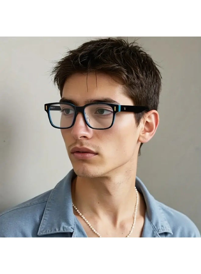 SCENT HOUSE Unisex Clear Lens PC Frame Glasses - Reduce Eye Strain from Digital Devices, Decorative, Suitable for Men and Women (Includes eyeglass case)
,blue lighe blocking glasses,eyeglasses - Image 3