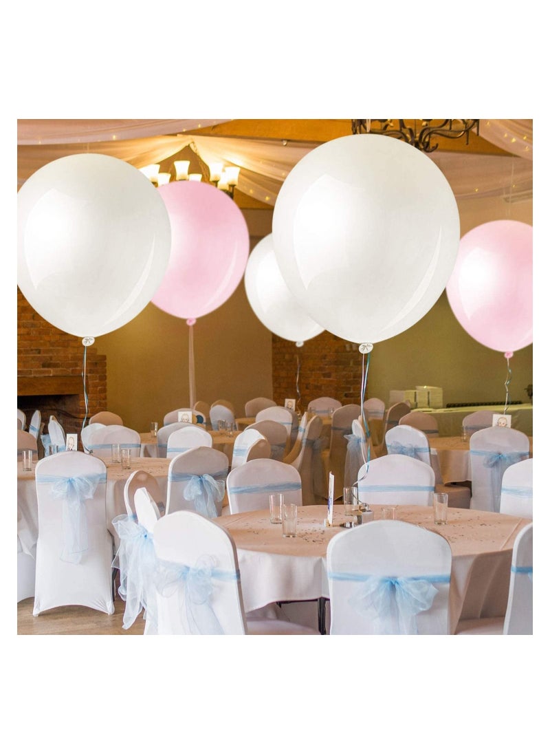 JOLLITY LLC - Large Big Balloons White Latex - 36 Inch Giant Helium for Party and Event Decorations White 5PCS - Image 1
