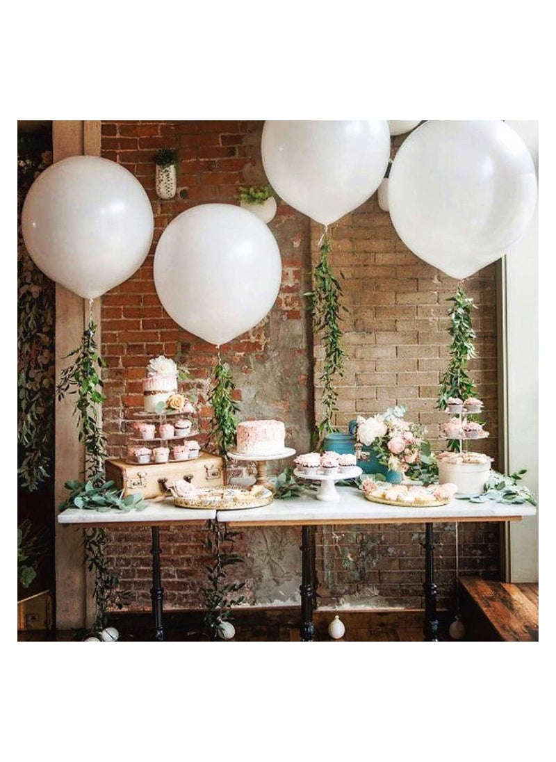 JOLLITY LLC - Large Big Balloons White Latex - 36 Inch Giant Helium for Party and Event Decorations White 5PCS - Image 1
