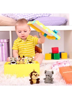 Elcoho Elcoho 16 Pieces Safari Mini Stuffed Jungle Animal Set Small Stuffed Forest Animal 3.75 Inch Animal Keychain Plush Toys for Animal Themed Parties Kids Birthday(Sitting)  - Image 5