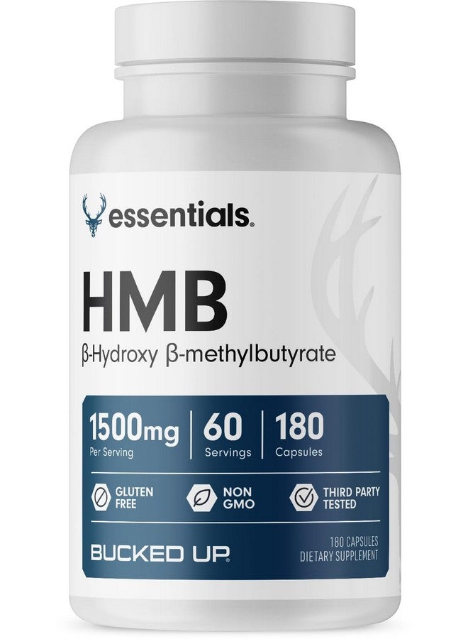 Bucked Up HMB (Beta-Hydroxy Beta-Methylbutyrate) 1500mg Per Serving, Essentials (60 Servings, 180 Capsules) - Image 1