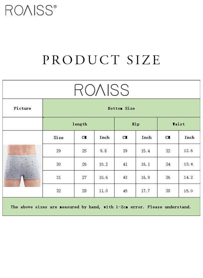 roaiss - 4-Piece Set Of Pure Cotton Printed Underwear For Men, Comfortable And Breathable Boxer Briefs For Daily Wear - Image 1