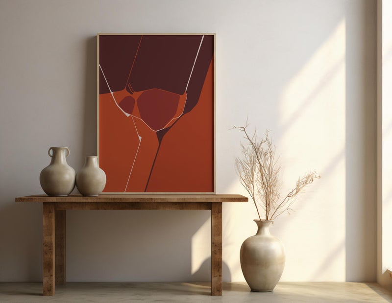 TNESSENTIAL Terracotta and Burgundy Abstract Wall Art | Bold Shapes – Fine Art Poster Print - Image 5