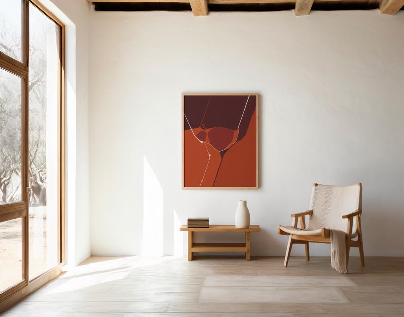 TNESSENTIAL Terracotta and Burgundy Abstract Wall Art | Bold Shapes – Fine Art Poster Print - Image 2