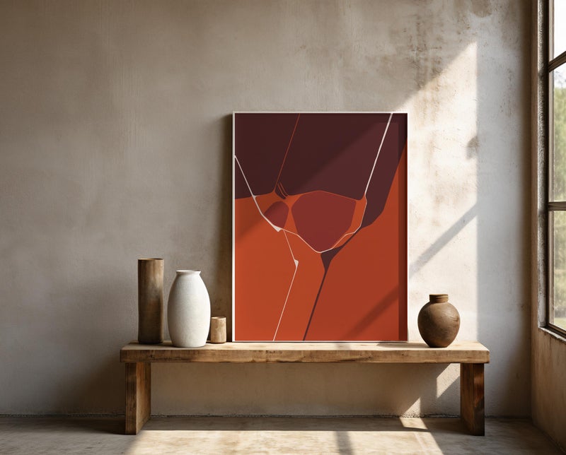TNESSENTIAL Terracotta and Burgundy Abstract Wall Art | Bold Shapes – Fine Art Poster Print - Image 4