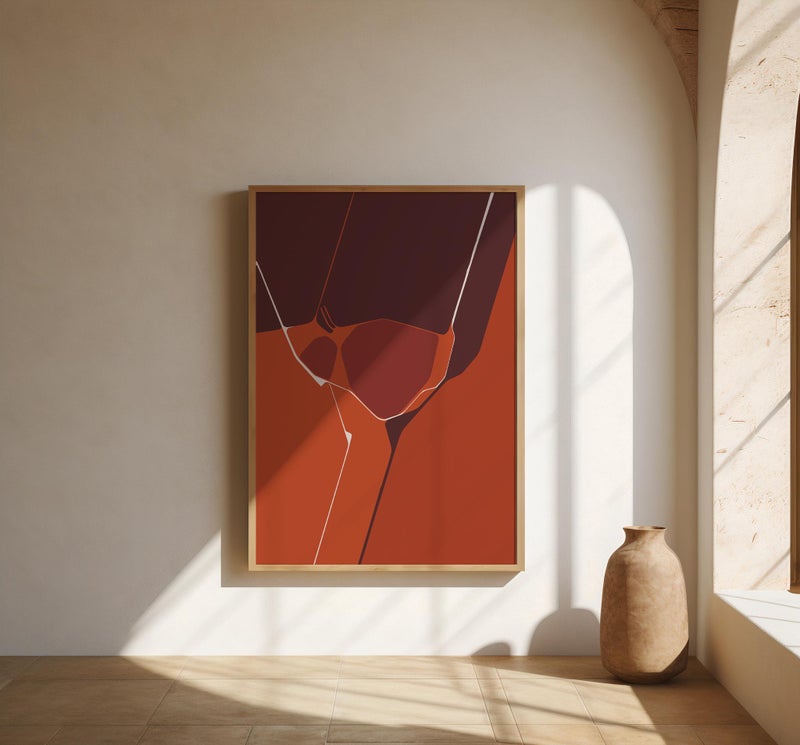 TNESSENTIAL Terracotta and Burgundy Abstract Wall Art | Bold Shapes – Fine Art Poster Print - Image 1