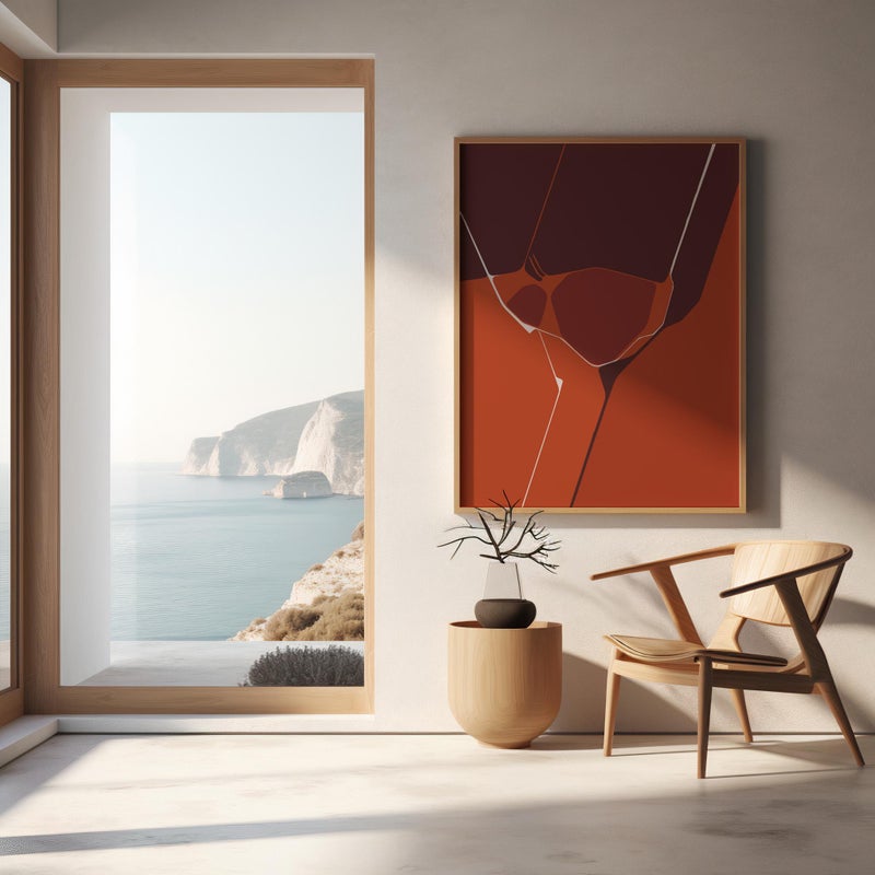 TNESSENTIAL Terracotta and Burgundy Abstract Wall Art | Bold Shapes – Fine Art Poster Print - Image 3