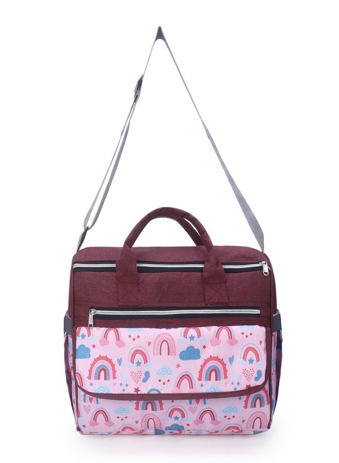 Laee cute "Baby Diaper Bag with Multiple Pockets | Large Capacity Travel Nappy Bag with Shoulder Strap & Stylish Design | Waterproof Maternity Bag for Moms & Dads (pink) - Image 1