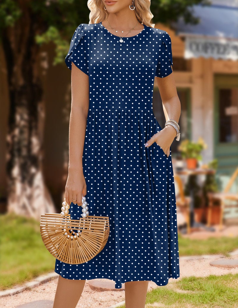 HOTOUCH Hawaiian Dress for Women 2026 Round Dot Floral Loose Flowy Shift Dresses Beach Sundress Cruise Travel Holiday Clothes - Image 4