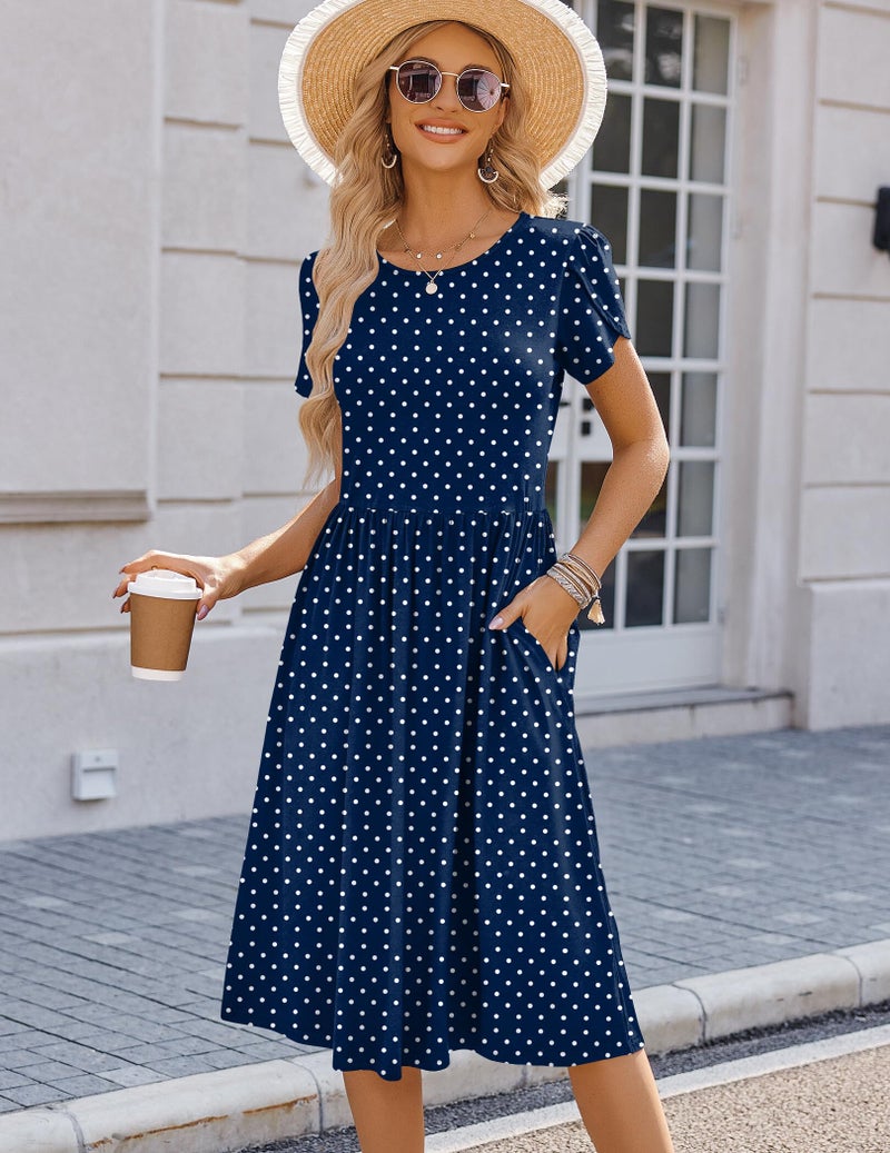 HOTOUCH Hawaiian Dress for Women 2026 Round Dot Floral Loose Flowy Shift Dresses Beach Sundress Cruise Travel Holiday Clothes - Image 5