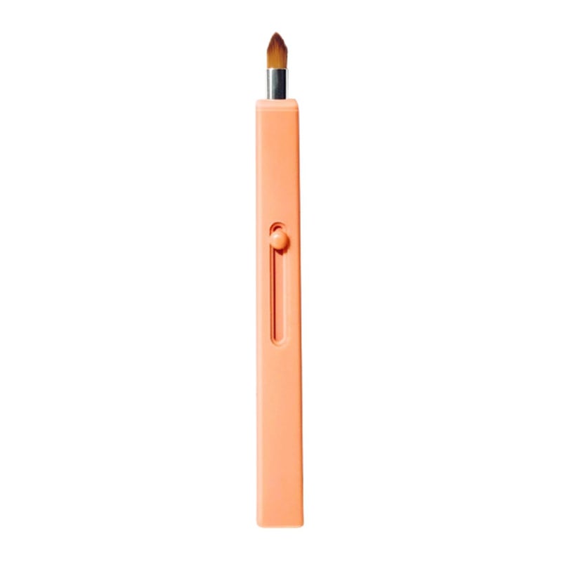 Healeved Portable Retractable Lip Brush Warm Orange, Lipstick Applicator Makeup Tool for Travel and Daily Lip Makeup - Image 1