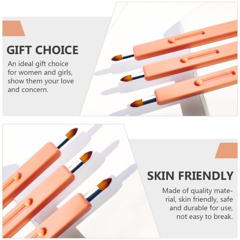 Healeved Portable Retractable Lip Brush Warm Orange, Lipstick Applicator Makeup Tool for Travel and Daily Lip Makeup - Image 5