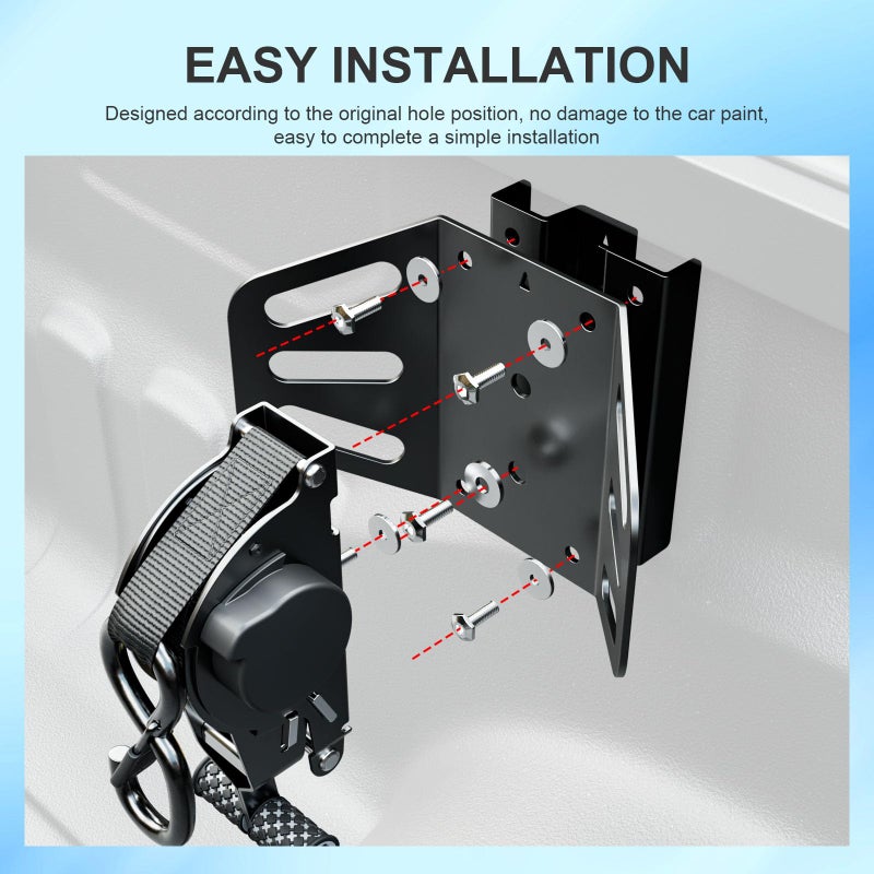 SZYANG 2PCS Retractable Ratchet Straps Compatible with 2019-2026 Dodge Ram 1500 Retractable Tie Down Straps Replacement for 2019-2026 Dodge Ram 1500 Accessories - Image 2