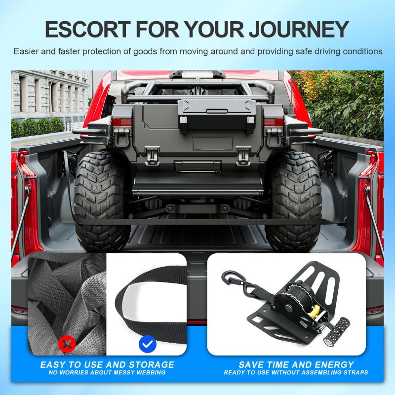 SZYANG 2PCS Retractable Ratchet Straps Compatible with 2019-2026 Dodge Ram 1500 Retractable Tie Down Straps Replacement for 2019-2026 Dodge Ram 1500 Accessories - Image 5