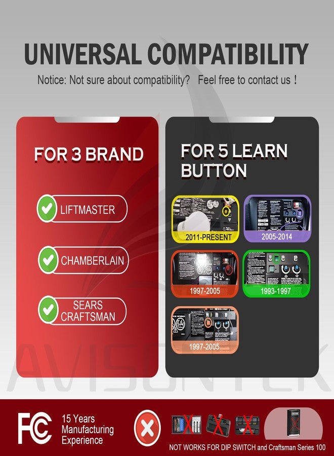 Avisontek 3 - Year Warranty! 2 - Pack 893LM 893MAX 890MAX LiftMaster Garage Door Opener Remote Featuring Security+ 2.0 MyQ, Compatible from 1993 to Present Models - Image 2