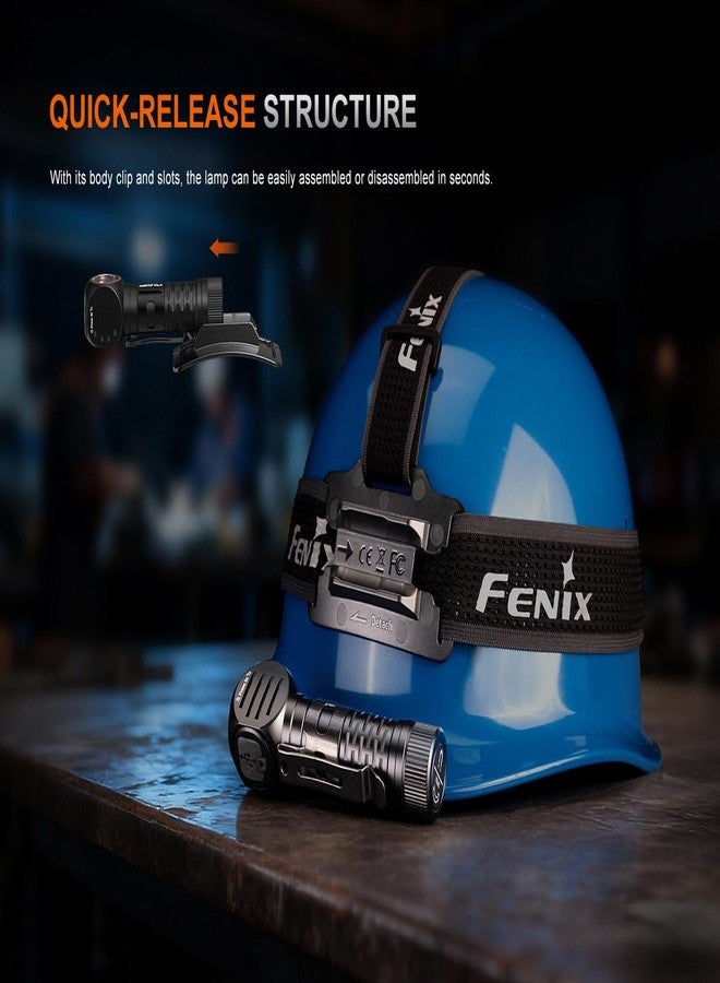 فينيكس مصباح رأس عمل قابل لإعادة الشحن Fenix HM61R V3.0، مصباح رأس صناعي ومصباح يدوي بقوة 1800 لومن، إضاءة مركزة ومنتشرة، ضوء أحمر، غطاء خلفي مغناطيسي مع منظم Lumentac - Image 5