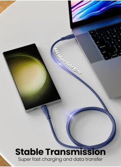 Moxedo Moxedo CavoX Pro USB-C to USB-C Silicone Cable 60W PD Fast Charge and Data Sync Compatible for iPhone15/ MacBook Pro 2020, iPad Pro 2020, iPad Air 4, Samsung Galaxy S23+/S23 Ultra (Blue, 1.2m)  - Image 2