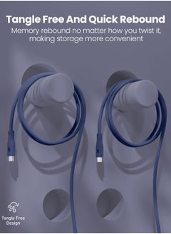 Moxedo Moxedo CavoX Pro USB-C to USB-C Silicone Cable 60W PD Fast Charge and Data Sync Compatible for iPhone15/ MacBook Pro 2020, iPad Pro 2020, iPad Air 4, Samsung Galaxy S23+/S23 Ultra (Blue, 1.2m)  - Image 3