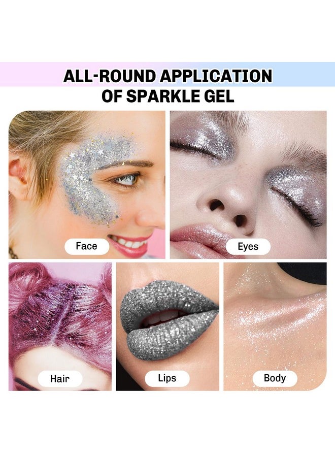 Boobeen Colourful Glitter Eyeshadow Intense Pigmented Glitter Cream For Face&Body Quickdrying Sparkling Eye Cosmetic For Festival And Party  - Image 4