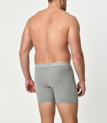 Comfneat Men's 5-Pack Boxer Briefs Super Stretchy Cotton Spandex Comfy Underwear (Grey Melange Pack-5, M) - Image 3