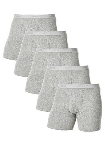 Comfneat Men's 5-Pack Boxer Briefs Super Stretchy Cotton Spandex Comfy Underwear (Grey Melange Pack-5, M) - Image 1