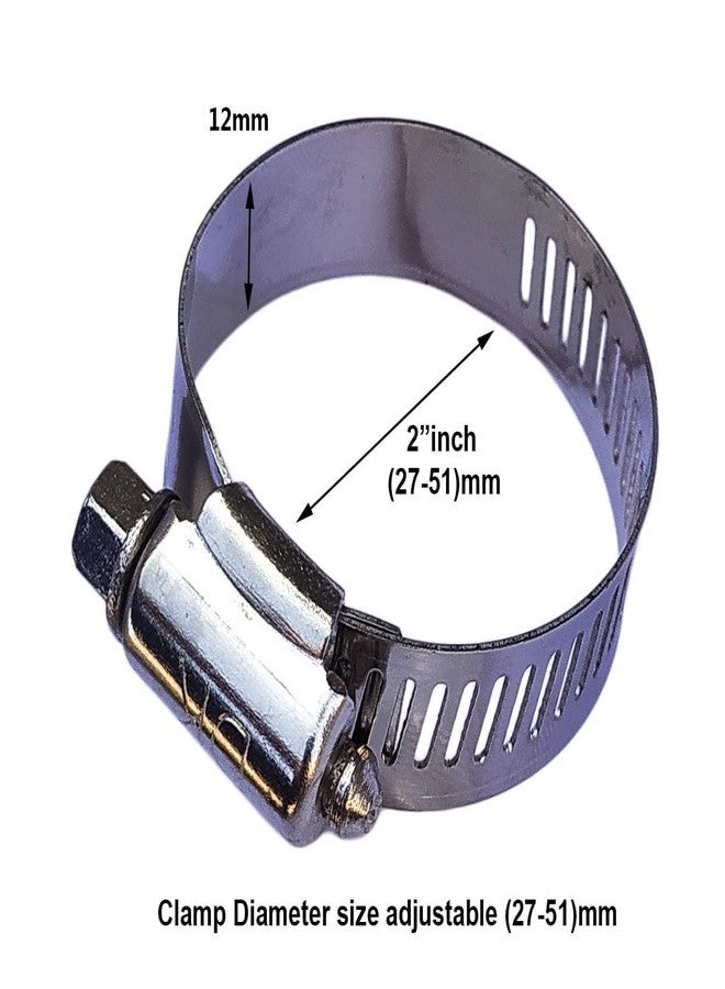 ES EKSAFAR ESEKSAFAR Alloy Stainless steel Hose clamp/Pipe clip Diameter Size adjust (5pc Hose clamp, 2 inch) - Image 2