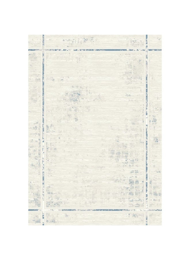 DANUBE HOME Urbana Contemporary Rug  | Washable Contemporary Rugs Style | Polypropylene + Polyester Area Rug Floor Covering | Indoor Carpet For Living Room Dining Bedroom 240X340cm-White Blue - Image 4