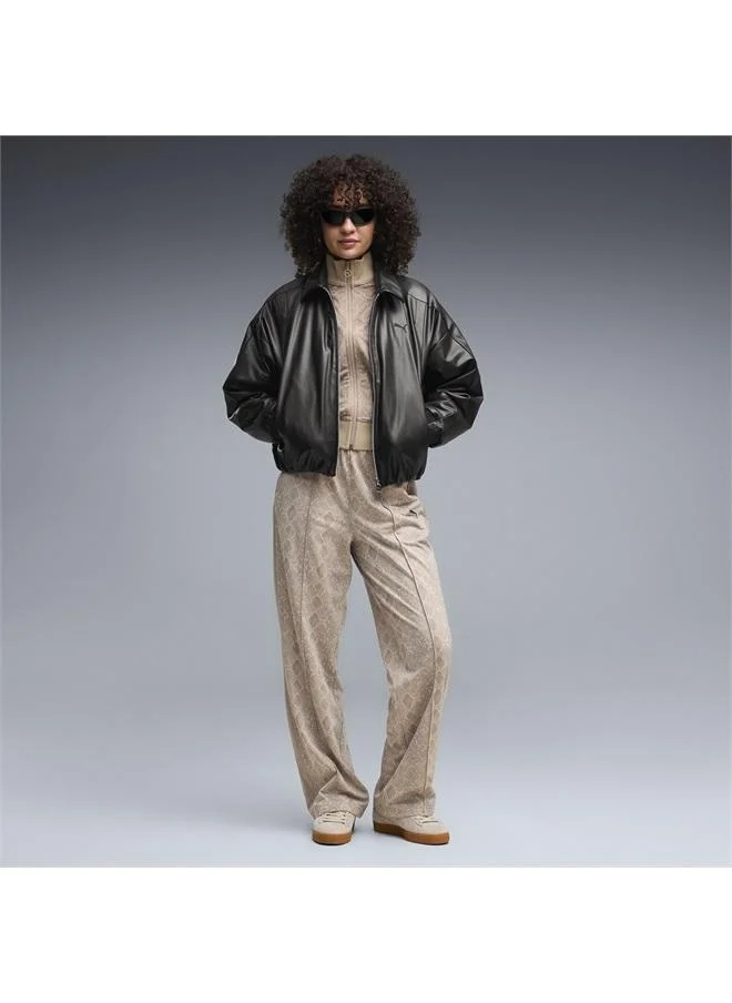 T7 Snake Print Straight Pants Women
