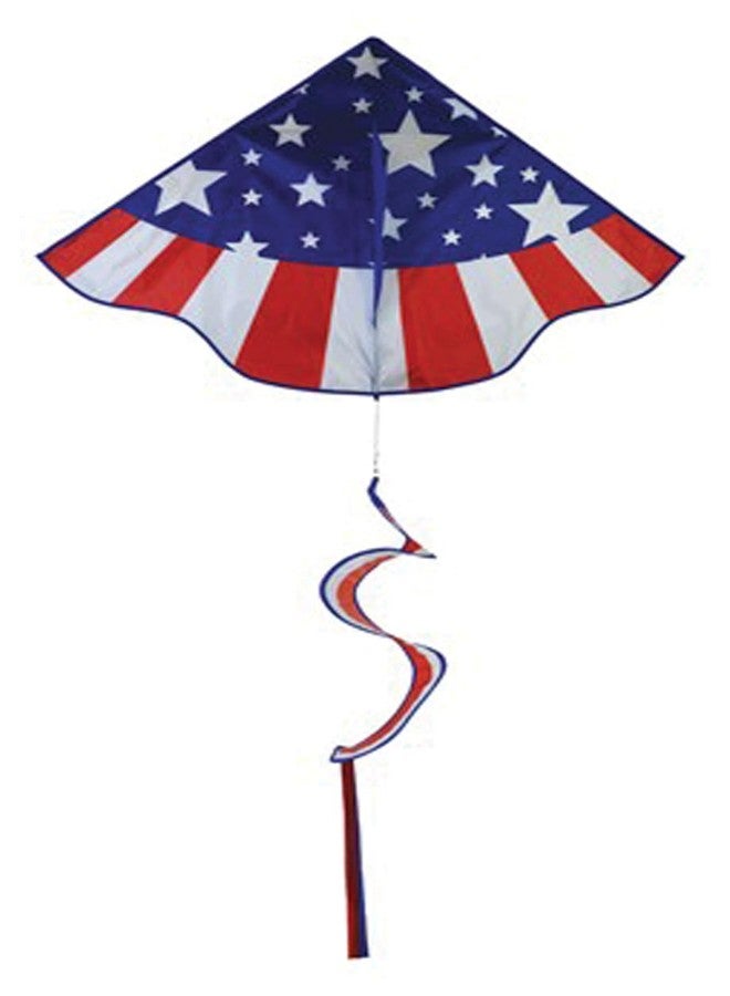 In the Breeze 3328 - Patriotic Star Delta Kite with Spinning Tail - Fun, Easy Flying Kite, Red, White, and Blue