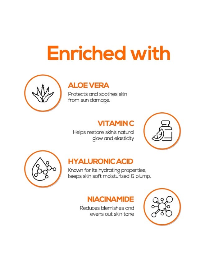 رينيه كريم واقي من الشمس رينيه جلو سكرين بعامل حماية 50 - 50 مل، حماية من الأشعة فوق البنفسجية بنوعيها PA++++ وUVB، يحتوي على حمض الهيالورونيك وفيتامين سي | تركيبة غير دهنية غير لامعة، لا تترك طبقة بيضاء | مناسب لجميع أنواع البشرة: العادية، الدهنية، الجافة، والحساسة - Image 2