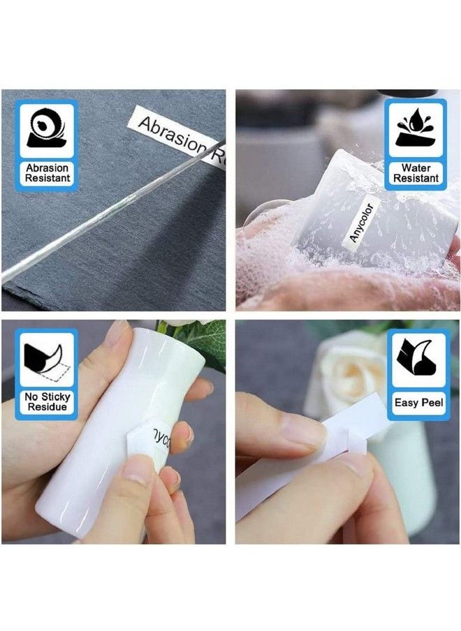 Anycolor - Compatible Label Tape 1 2 Inch Black On White 45013 S0720530 Label Maker Refills D1 A45013 For Labelmanager Labels 160 280 210D 360D 420P 450D Pnp Colorpop 23 Feet 6 Pack - Image 1