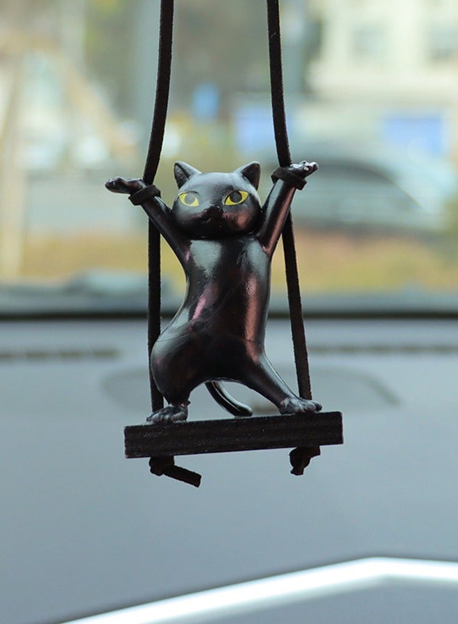 Generic Car rearview mirror Swing Hands up cat Pendant cute cartoon Ornament Creative Hands up cat pendant decoration  - Image 4