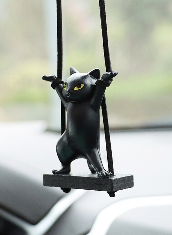 Generic Car rearview mirror Swing Hands up cat Pendant cute cartoon Ornament Creative Hands up cat pendant decoration  - Image 2