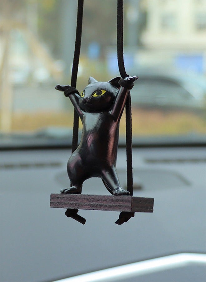 Generic Car rearview mirror Swing Hands up cat Pendant cute cartoon Ornament Creative Hands up cat pendant decoration  - Image 3