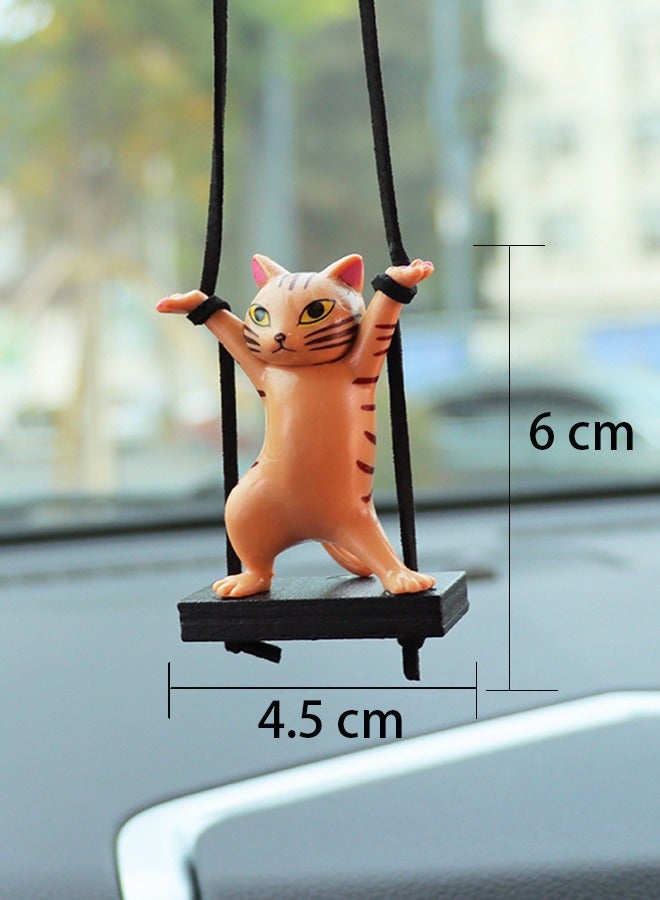 Generic Car rearview mirror Swing Hands up cat Pendant cute cartoon Ornament Creative Hands up cat pendant decoration  - Image 5