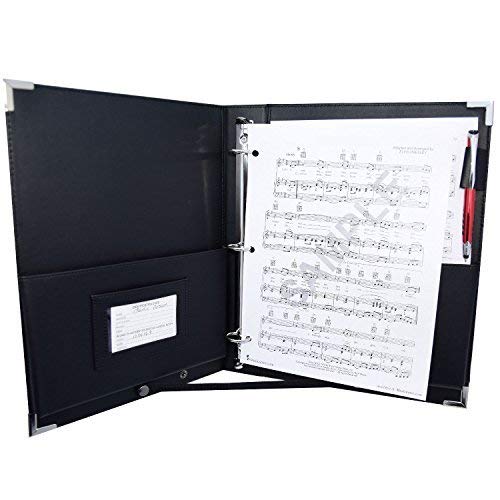 MSP Portfolio Orginal -MSP PU Leather Sheet Music Holder | 9.5" x 12" - Music Folder with Hand Strap for Musician- Improved Design (3 Ring Binder) - Image 2
