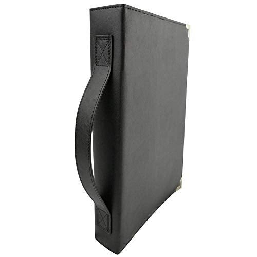 MSP Portfolio Orginal -MSP PU Leather Sheet Music Holder | 9.5" x 12" - Music Folder with Hand Strap for Musician- Improved Design (3 Ring Binder) - Image 4