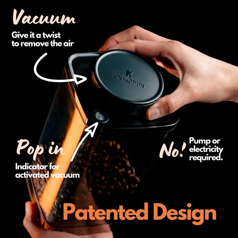 ANKOMN Coffee Vacuum Container, Patented Turn-n-Seal Canister Features the Airtight Vacuum Sealed Rubber and Inner Plate, Holding the Vacuum and Keeping Your Coffee Fresh Longer (One Pound) - Image 3