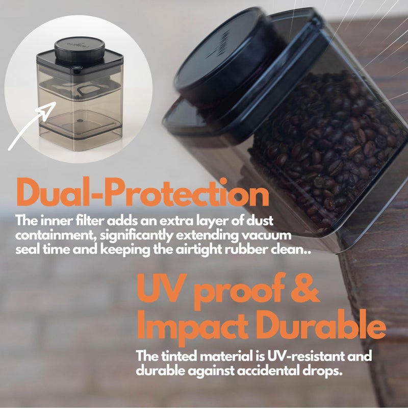 ANKOMN Coffee Vacuum Container, Patented Turn-n-Seal Canister Features the Airtight Vacuum Sealed Rubber and Inner Plate, Holding the Vacuum and Keeping Your Coffee Fresh Longer (One Pound) - Image 4