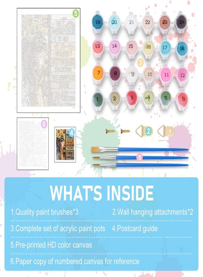 Offito Paint by Numbers Kit for Adults - Inspirational Adult Paint by Number Kits on Canvas for Beginners, DIY Acrylic Oil Number Painting Kits for Home Wall Decor Gift 16"x20" (Without Frame) - Image 5