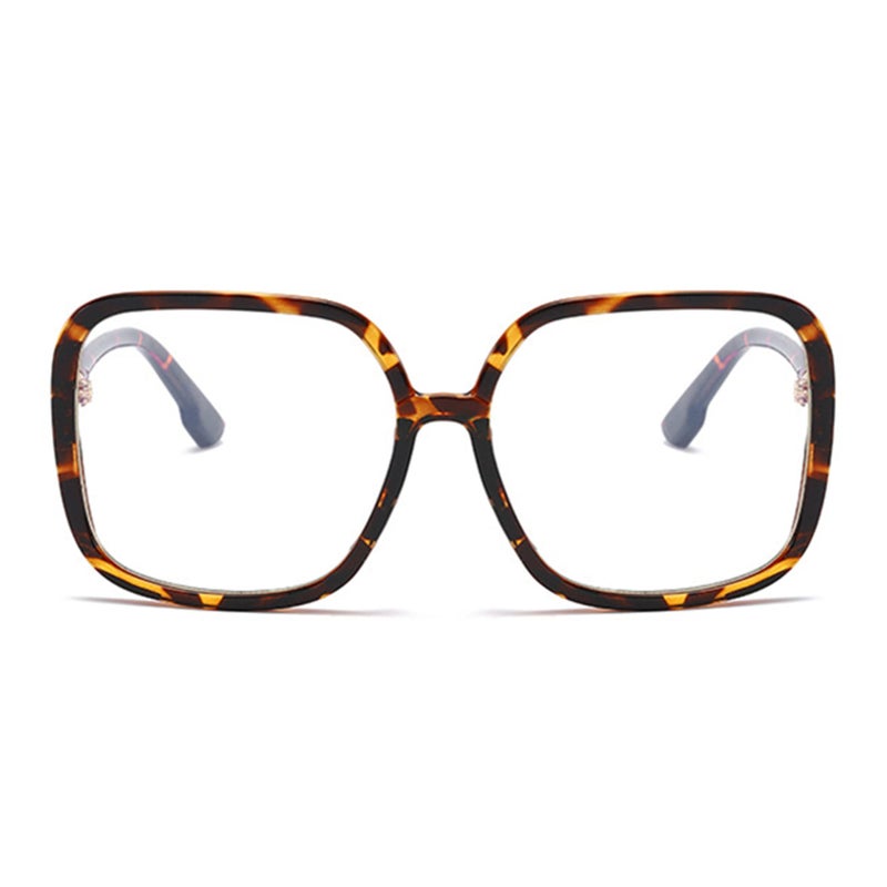 bullabulling Retro Square Reading Glasses For Women Blue Light Blocking Oversized Eyeglass Frames Large lens (Leopard, 1.50, x) - Image 2