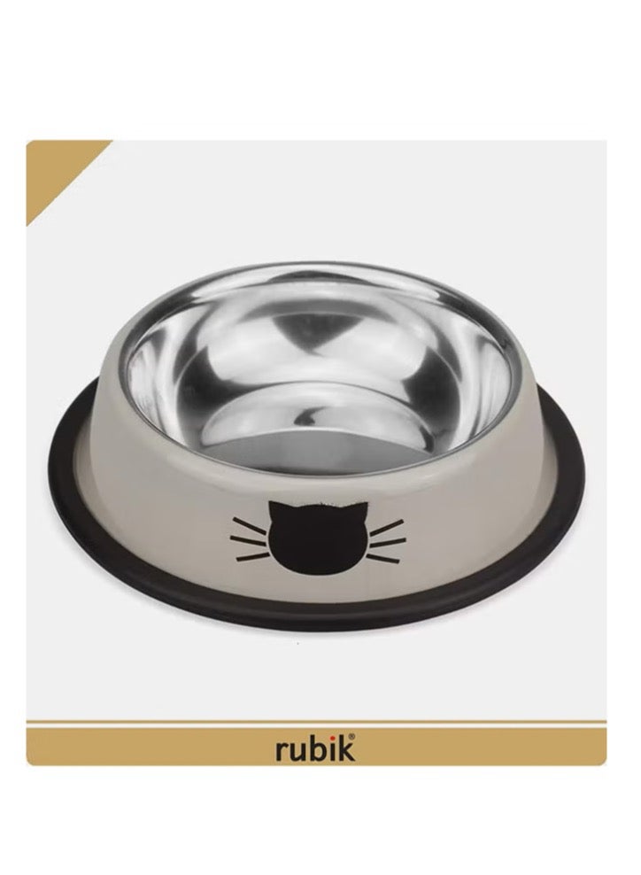 روبيك سلطانية من الستانلس ستيل لإطعام القطط من قطعتين رمادي 5.9x1.4x4.7Ø³Ù†ØªÙŠÙ…ØªØ± - Image 4