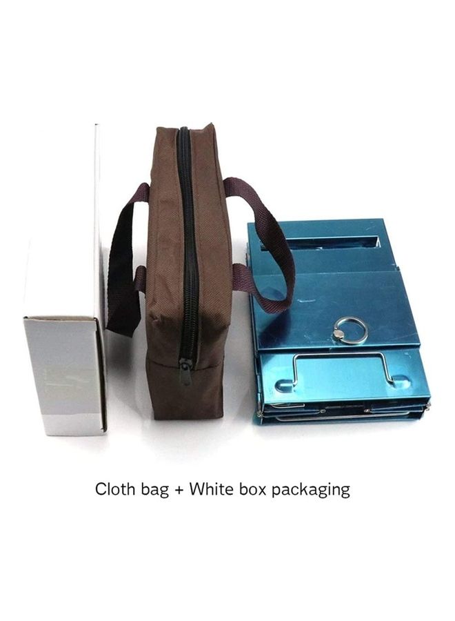 إسكدنيا موقد محمول وقابل للطي مصنوع من الاستانلس ستيل يعمل بحرق الخشب مناسب للأماكن الخارجية والتخييم مع حقيبة 21 x 15 x 15سم - Image 4