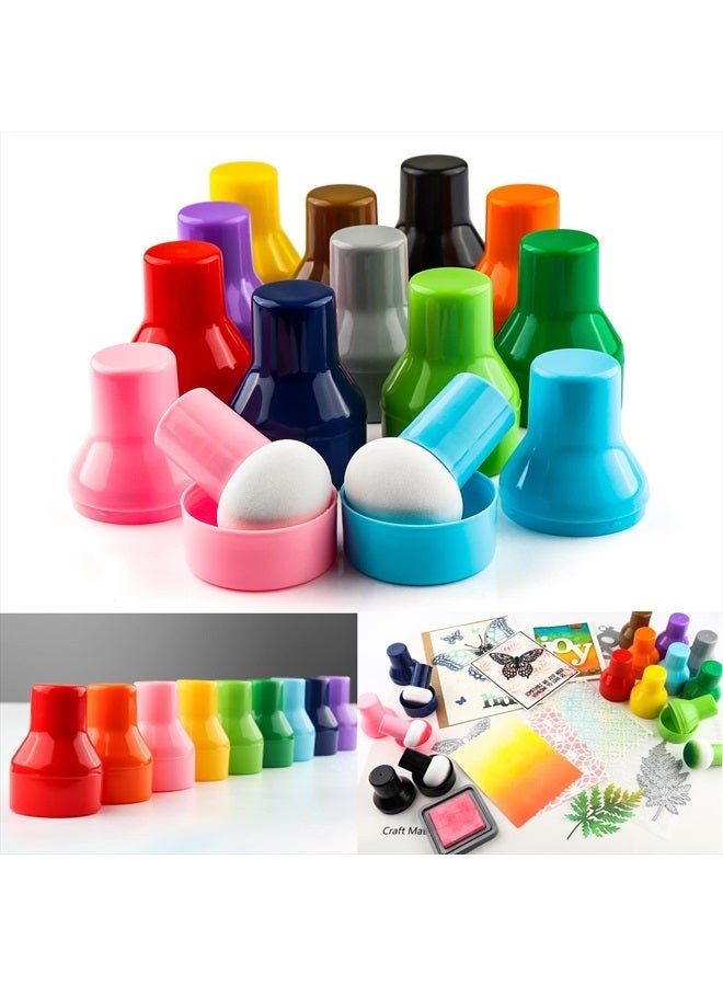 CYFUN DESIGN 12PCS / Sets Ink Applicator with Storage Cases,Paper Pouncers for Direct Ink Application On Crafts Projects Easily,Inking Sponge for Stamp Ink Distressing, Blending Card Making Crafting Tools - Image 1