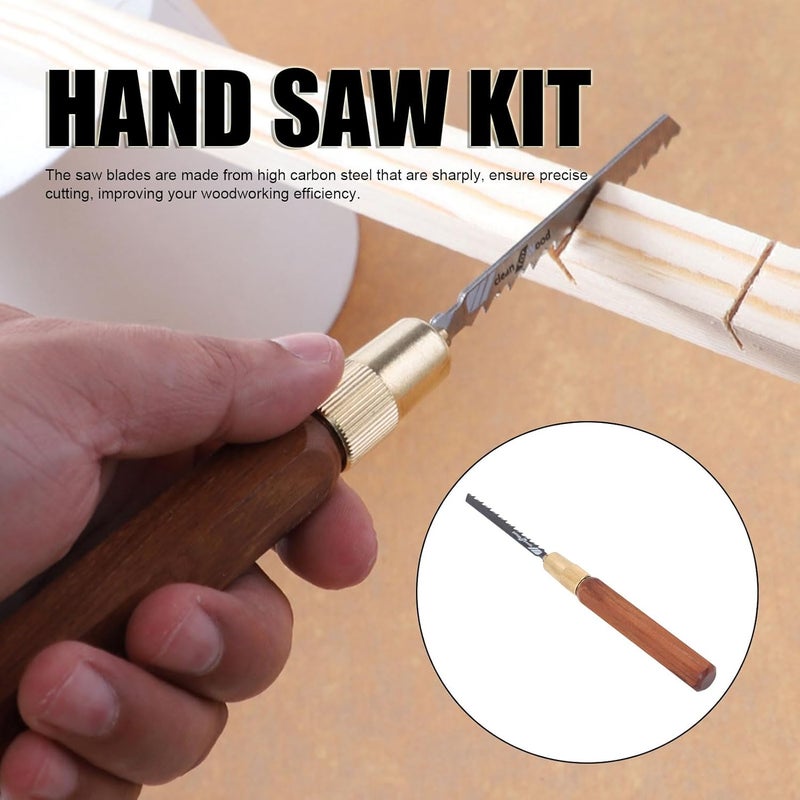 Versatile Hand Saw Kit, High Carbon Steel Blade, Hex Shaped Handle with Sturdy Brass Collet for Precise Woodworking, Manual Saw Kit, Suitable for Home and Professional Projects - Image 2