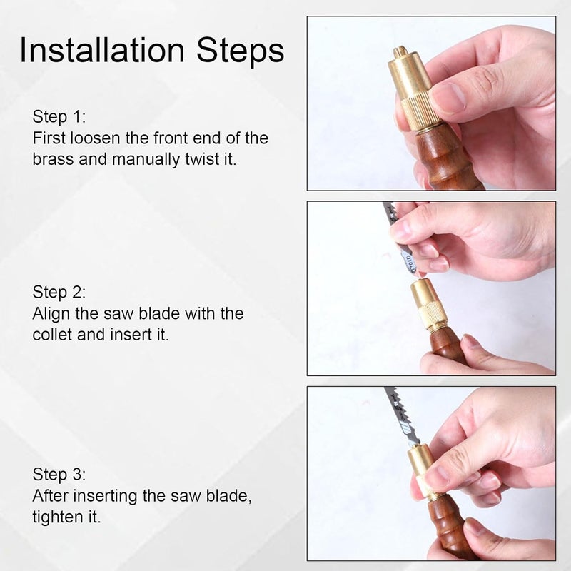 Versatile Hand Saw Kit, High Carbon Steel Blade, Hex Shaped Handle with Sturdy Brass Collet for Precise Woodworking, Manual Saw Kit, Suitable for Home and Professional Projects - Image 4