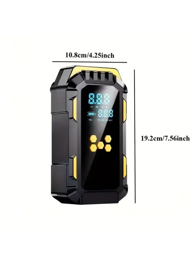 Yellow 9 In 1 Heavy Duty Portable Emergency Starter With Air Compressor And LED Flashlight - Image 4